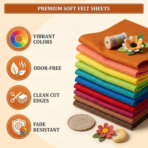 Lemon Yellow Felt Fabric 36" X 18" 1.6mm Thick Soft Half Square Felt Sheet - color: Lemon Yellow, size: 36'' x 18''