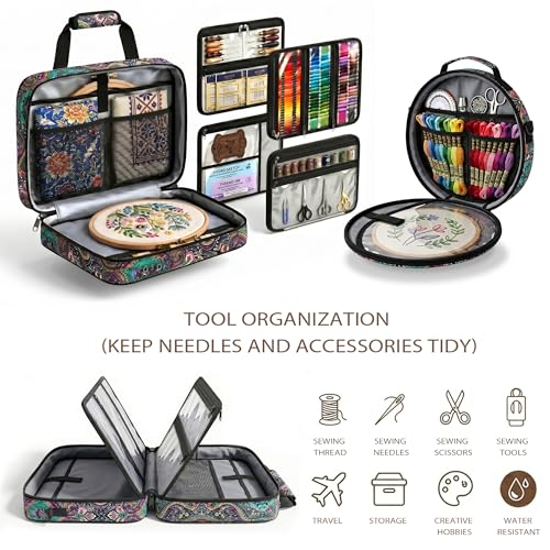 Embroidery Bag, 3-in-1 Modular Set with Organizer Pockets