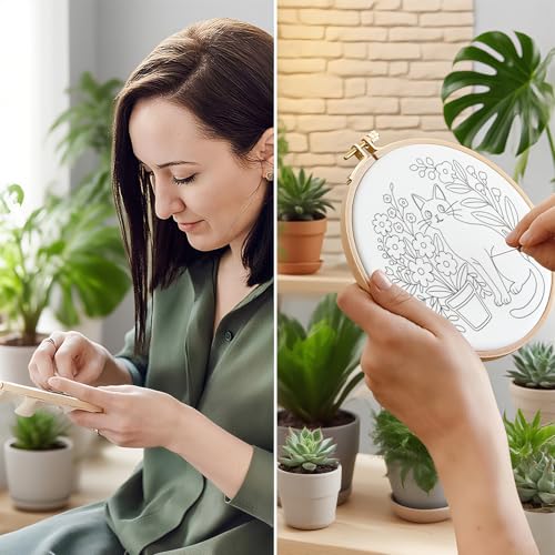 ORIGACH 4 Pcs Flower and Animal Embroidery Kit for Beginners - style: Flower & Animal