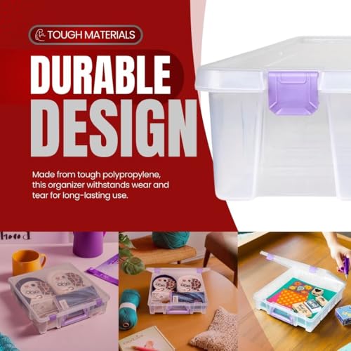 ArtBin Essentials 12 x 12 One-Compartment Craft Box, Clear - color: Purple, size: 1 Pack