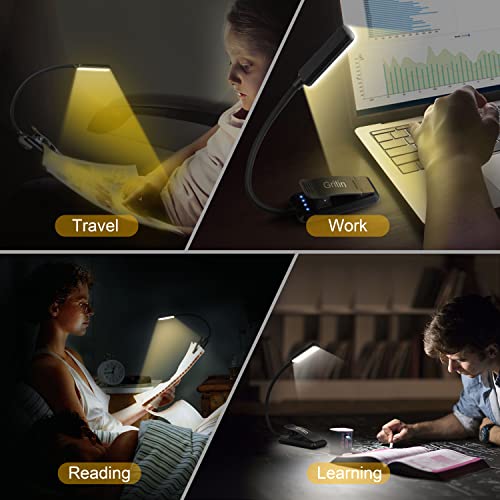 Gritin 9 LED Rechargeable Book Light for Reading in Bed - color: ‎Black