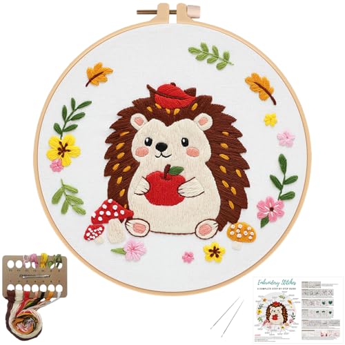 Louise Maelys Hedgehog Embroidery Kit, Cross Stitch Kit for Beginner - color: Hedgehog