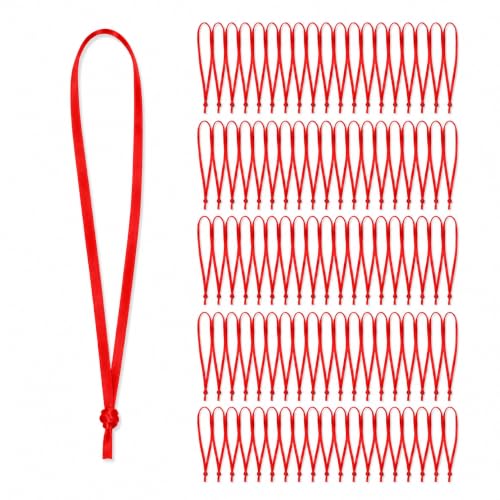 Mandala Crafts Red Christmas Ribbon Ornament Hangers Loops, 100 PCs - color: Red