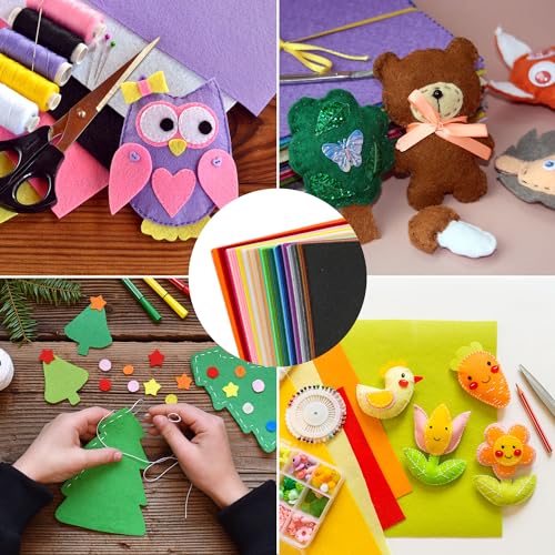 40PCS 12 x 12”(30 X 30cm), 2mm Thick Stiff Felt Fabric Sheets Assorted Colours Felt Pack DIY Craft Squares Nonwoven Used for DIY Crafts Ornament Crafts