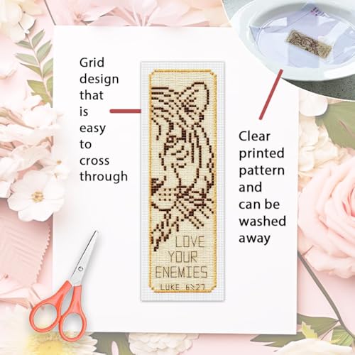 ORIGACH 6 Set Animals & Scripture Verse Cross Stitch Bookmark Kit - style: Animals & Scripture Verse