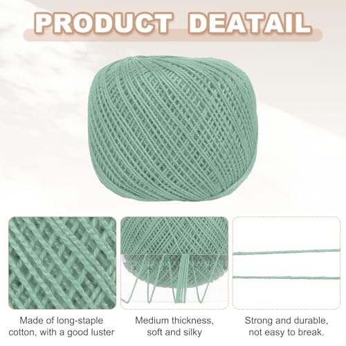 MECCANIXITY Crochet Thread Pearl Cotton Size 3 Deep Green 164 Yards for Crocheting Tatting Knitting Embroidery Sewing - color: Deep Green