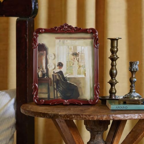 Vintage Picure Frame 8x10 Antique Victorian Reddish Brown Wall Decor - color: Reddish Brown, size: 8x10