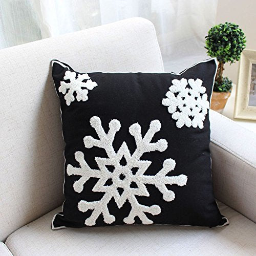 Elife Holiday Pillow Covers, Christmas Throw Pillow Covers 18x18 Set of 2 - color: Black