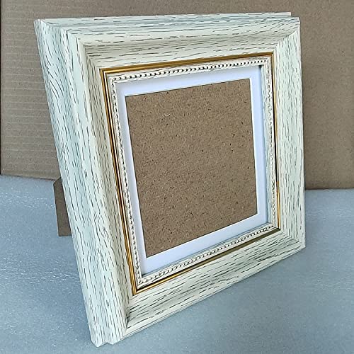 Picture Frame 5x5 White (Cream Color) Square Photo Frame Desktop Display Mount on the wall. Front opening 4.8x4.8. Plastic Panel (not Glass), Plastic Packaging (not Carton).Tips, Peel Off The Panel's Film. - color: White, size: 5x5