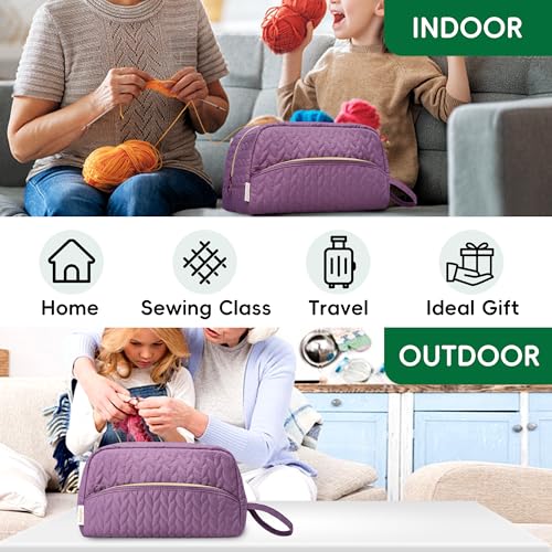 KarSyon Crochet Bag for Yarn Storage Knitting Crochet Supplies Accessories - color: Purple