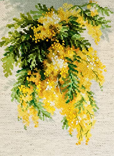 RIOLIS 1615 Mimosa Counted Cross Stitch Kit 7 x 9.5 in - style: Mimosa 1615