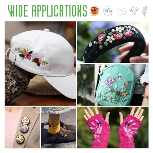 Magibeads 80Pcs Flower Leaf Water Soluble Stabilizer for Embroidery Floral Patterns Adhesive Stick and Stitch Embroidery Transfer Paper for Hand Sewing Beginners - color: Flower & Leaf