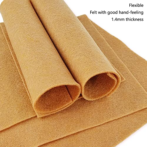 Jtnohx Soft Felt Fabric Flexible Craft Felt Sheets Brown 6" 20Pcs 1.4mm - color: Brown