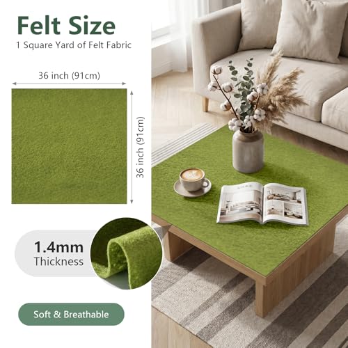 Fern Geen Soft Felt Sheet 36'' X 36'', 1.4mm Large Felt Fabric Sheet - color: Fern Green
