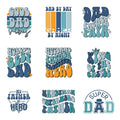 9pcs Dad Hero Father Iron On Decals Thermal Transfer Stickers for Clothing Appliqued Sublimation Patches Iron On Transfer Designs Heat Press Vinyl for Shirts Pillow Covers - style: 9PCS-D01(Small)