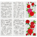 BENECREAT 4 Sheets Roses Sewing Embroidery Stabilizers, 42pcs Flowers Embroidery Paper with Pre-Printed Water Soluble Stabilizer for Embroidery Hand Sewing Lover Beginners - color: Roses