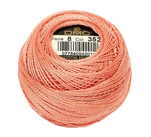 DMC 116 8-352 Pearl Cotton Thread Balls, Light Coral, Size 8