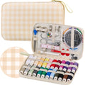 Travel Basic Sewing Kit with Checkered Pattern Sewing Set - color: 130PCS-Checkered