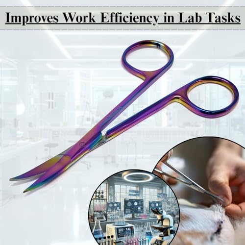 Premium Iris Scissors Micro Dissecting Scissors Curved 4.5" with Fine Sharp Blades Made of Stainless Steel Medical Surgical Tools (Multicolor) - color: Multicolor