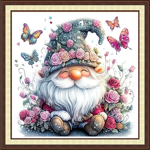 Findvoor Counted Cross Stitch Kits for Adults Full Range of Cross Stitching Embroidery Unprinted Pattern for Beginners, 11CT Needlepoint Kit Patterns Embroidery Kits-Dwarf Flower 18x18 inch - color: ColorCraft16