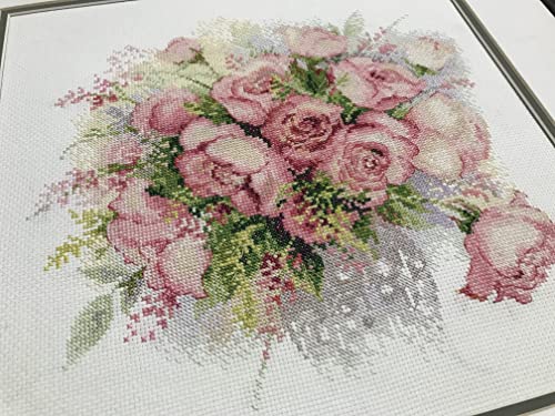RIOLIS 1335 Watercolor Roses Counted Cross Stitch Kit 11.75 x 11.75 in