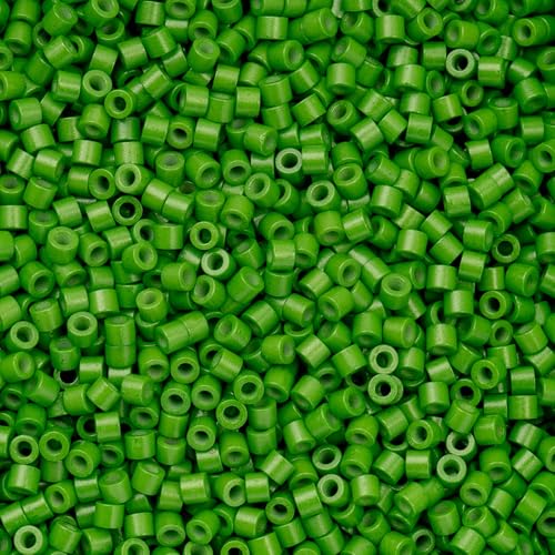 John Bead 25g Cylin Beads Opaque Grass Green 11/0 Glass Cylindrical Seed Beads for Jewelry Bracelets Necklaces Earrings Making Embroidery - color: Grass Green