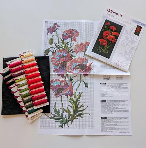 RIOLIS 1057 Poppies Counted Cross Stitch Kit 9.84 x 19.69 in