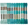 16 Skeins 140 Yard Green Embroidery Floss 6 Ply Gradient Color Embroidery Thread Polyester Cross-Stitch Threads Friendship Bracelets String for Hand Embroidery String Art DIY Creation - color: Green