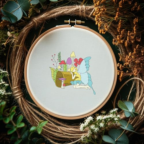 Peacoblue Flower Fairy Stick and Stitch Embroidery Patterns, Water Soluble - color: Flower Fairy