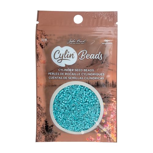 John Bead 25g Cylin Beads Opaque Turquoise Green Matte 11/0 Glass Cylindrical Seed Beads for Jewelry Bracelets Necklaces Earrings Making Embroidery - color: Opaque Turquoise Green Matte