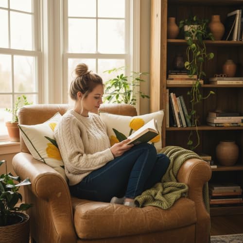 Embroidered Throw Pillow Covers 18x18 Pack of 2 Yellow Tulip - color: Yellow Tulip, size: 18" x 18" (Pack of 2)