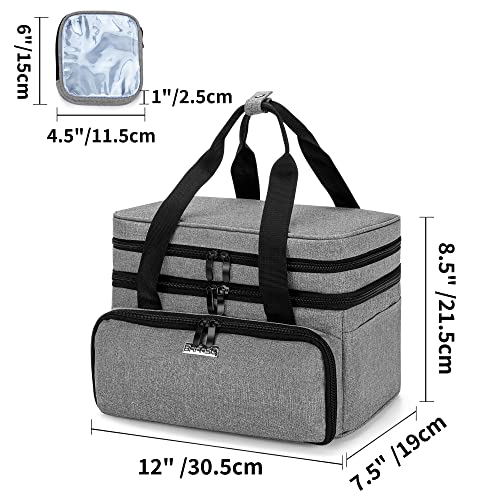 BAFASO Double Layer Sewing Accessories Organizer, Gray - color: Gray