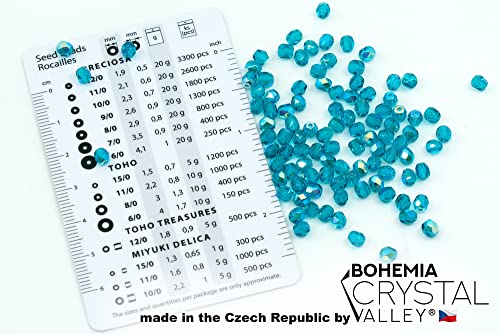 100pcs Faceted Fire Polished Pressed Czech Glass Beads 4mm (0.16in), Aqua Blue AB 60150-27801 - color: Aqua Blue AB