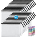 JARLINK A5 Mesh Zipper Pouches, 6x9inch Pencil Pouches for School, 20 Pack - size: A5-20pcs-Black