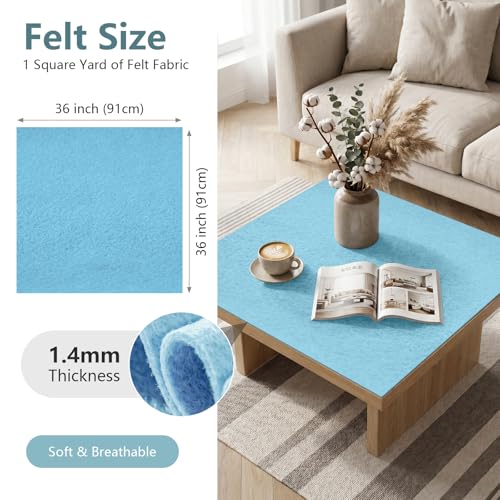 Baby Blue Soft Felt Sheet 36'' X 36'', 1.4mm Felt Fabric Sheet for Crafts - color: Baby Blue