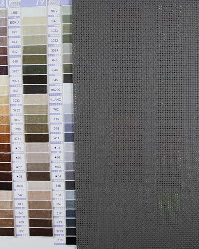 19" x 28" 11CT Counted Cotton Aida Cloth Cross Stitch Fabric (Dark Grey) - color: Dark Grey