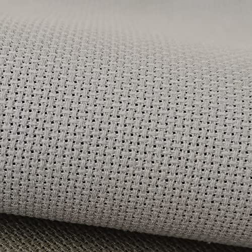 19" x 28" 18CT Counted Cotton Aida Cloth Cross Stitch Fabric (Light Steel Grey) - color: Light Steel Grey