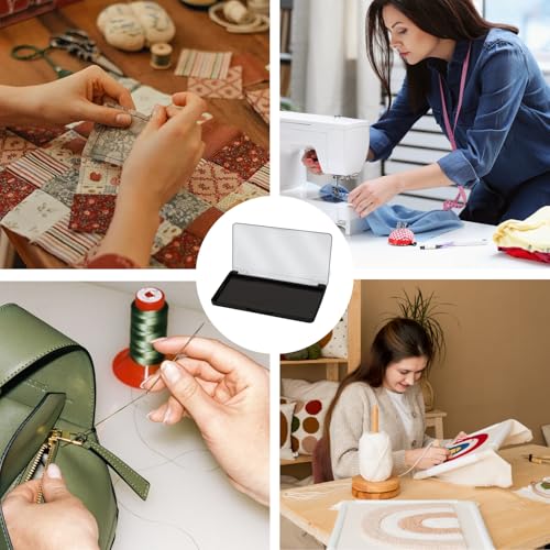 Magnetic Needle Holder Case with Clear Lid, Sewing Needle Organizer Box with Snap Closure, Strong Built-in Magnet Secures Pins Under 10.5cm, Craft Supplies Storage Gift for Sewers