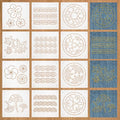 BENECREAT 12Pcs Plastic Sashiko Stencil, 5x5inch Flowers, Leaves, Continuous Pattern Embroidery Tool Drawing Line Template for Hand Quilting and Embroidery, 0.3mm Thick - style: Continuous Patterns
