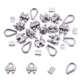 Swpeet 24Pcs M2 (1/16") Wire Rope Accessory Set, Included M2 Wire Rope Cable Clip Clamp, M2 Stainless Steel Thimble, 2mm Aluminum Crimping Loop Sleeve Perfect for 1/8 inch Wire Rope Cable (M2) - size: M2