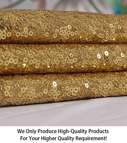 ShiDianYi Gold Sequin Fabric 6 Feet Sparkly Fabric by The 2 Yards 1PC-Shiny Gold Around The World Party Decorations -0818S(2Yards 1PC Gold) - color: Shiny Gold, size: 2 Yard