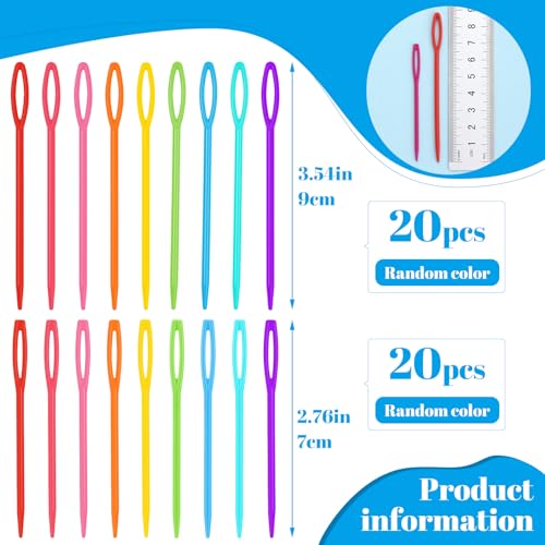 40 PCS Plastic Needles for Yarn 2 Sizes Yarn Sewing Needle - size: 40 PCS