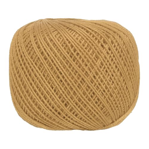 MECCANIXITY Crochet Thread Pearl Cotton Size 3 Champagne 164 Yards for Crocheting Tatting Knitting Embroidery Sewing - color: Champagne