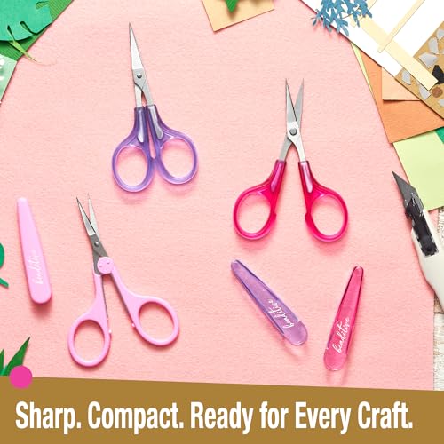 Beaditive High Precision Detail Scissors Set (2-Pc) Sharp, Fine Tips | Paper Cutting, Scrapbooking, Sewing, Crafting | Stainless Steel | Protective Cover (Jelly) - color: Jelly