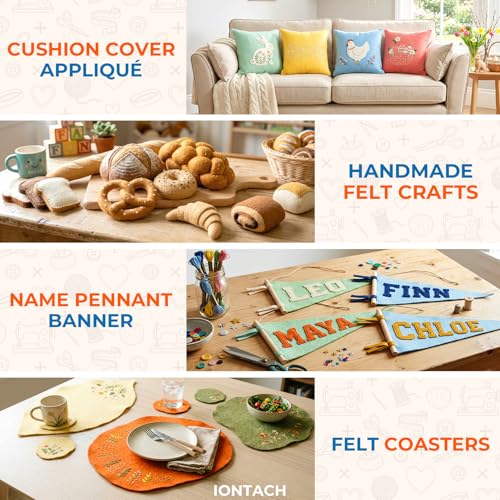 IONTACH 18" X 18" Soft Felt Sheets 1.6mm Thick (2 Packs, Dark Grey) - color: Dark Grey