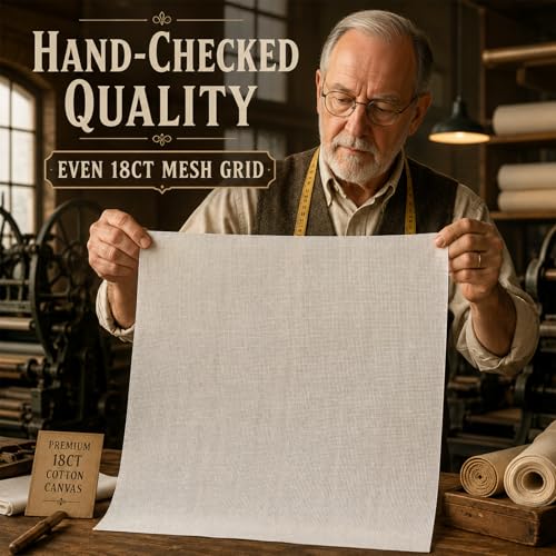 18 Mesh Needlepoint Blank Canvas - 17" x 20" - color: White 18 Mesh 17" x 20"