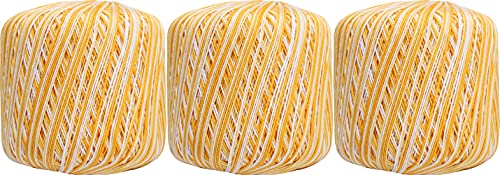 ThreadArt 100% Cotton Crochet Thread Size 10, Variegated Sunburst - color: VARIEGATED SUNBURST, size: SIZE 10 - 3 PACK