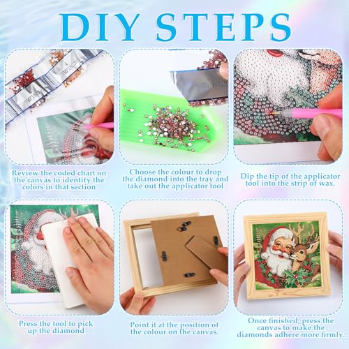 Trandraft 13 Pcs Vintage Holiday Small Diamond Art Kits for Adults Craft - style: Vintage Style