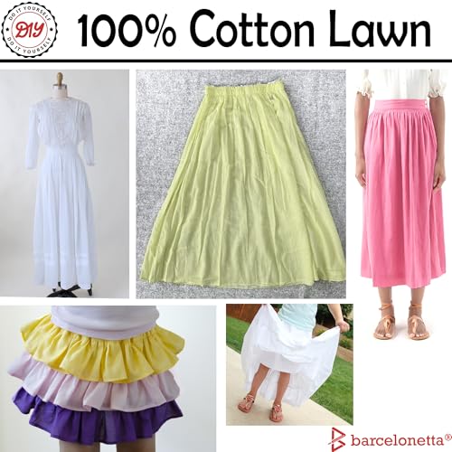 Barcelonetta | Cotton Lawn Fabric | Lining Fabric | 100% Cotton | Thin | 58" Wide | Sewing, Air Feel Layer | Cloth, Solid (Red, 2 Yard) - color: Red, size: 2 Yard