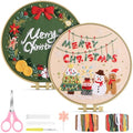 TINDTOP Christmas Embroidery Kit for Adult, Embroidery Kit for Beginners - color: Christmas 2 Pack